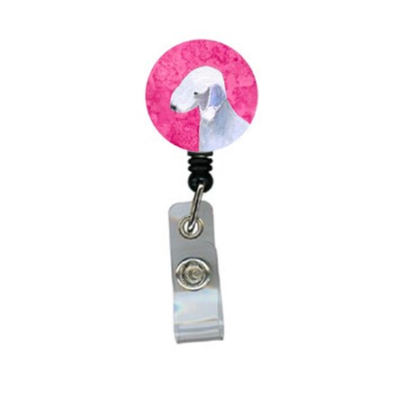 Carolines Treasures Bedlington Terrier Retractable Badge Reel Or Id Holder With Clip SS4759-PK-BR